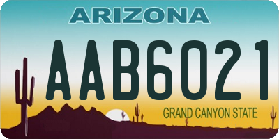 AZ license plate AAB6021