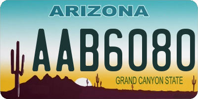 AZ license plate AAB6080