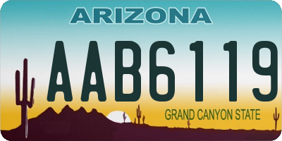 AZ license plate AAB6119