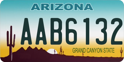 AZ license plate AAB6132