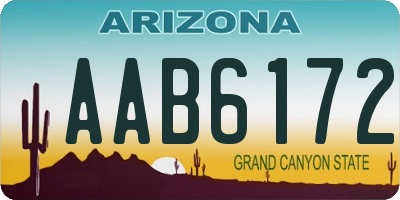 AZ license plate AAB6172