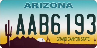 AZ license plate AAB6193