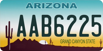 AZ license plate AAB6225