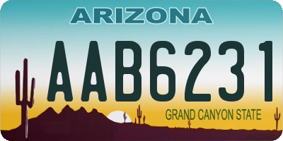 AZ license plate AAB6231