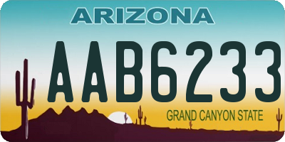 AZ license plate AAB6233