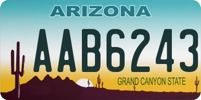 AZ license plate AAB6243