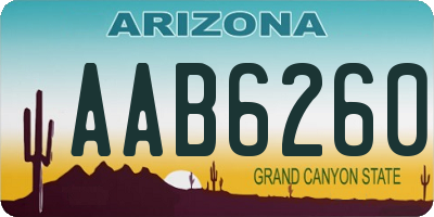 AZ license plate AAB6260