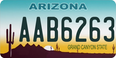 AZ license plate AAB6263