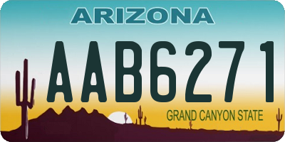 AZ license plate AAB6271