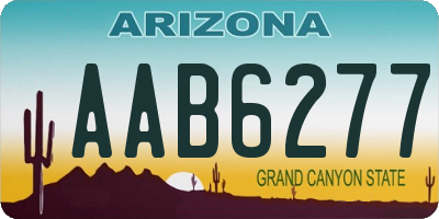 AZ license plate AAB6277