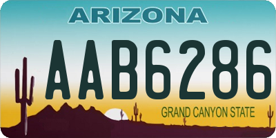 AZ license plate AAB6286