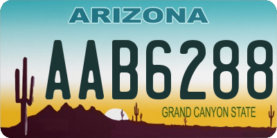 AZ license plate AAB6288