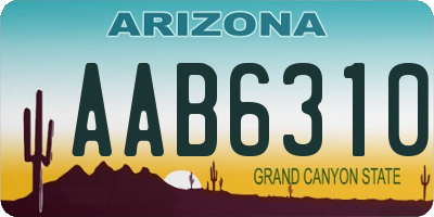 AZ license plate AAB6310