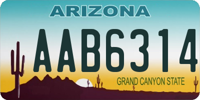 AZ license plate AAB6314