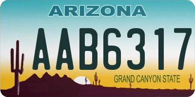 AZ license plate AAB6317