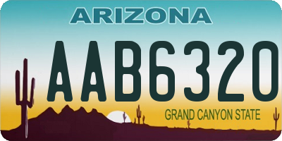 AZ license plate AAB6320