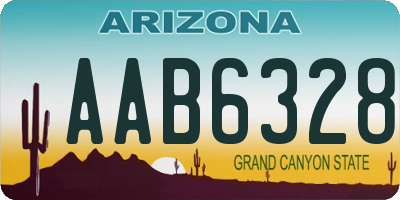 AZ license plate AAB6328