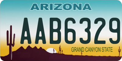 AZ license plate AAB6329