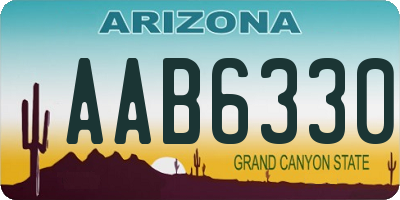 AZ license plate AAB6330