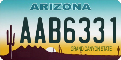 AZ license plate AAB6331