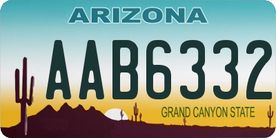 AZ license plate AAB6332