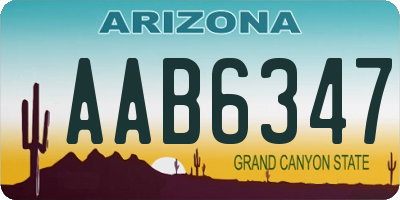 AZ license plate AAB6347