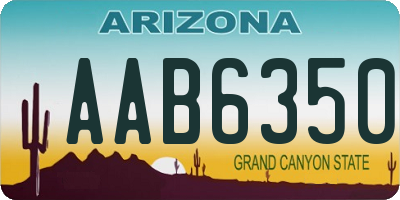 AZ license plate AAB6350