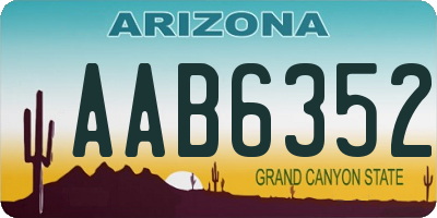 AZ license plate AAB6352