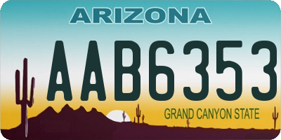 AZ license plate AAB6353