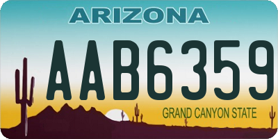 AZ license plate AAB6359