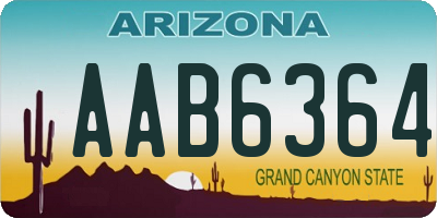 AZ license plate AAB6364