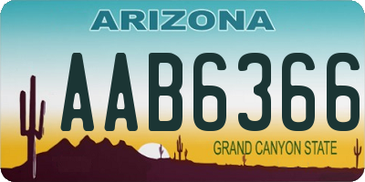 AZ license plate AAB6366