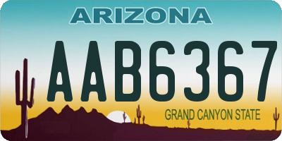 AZ license plate AAB6367