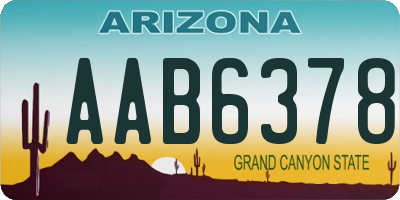 AZ license plate AAB6378