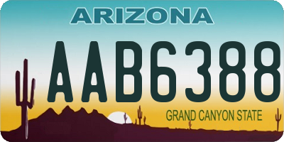 AZ license plate AAB6388