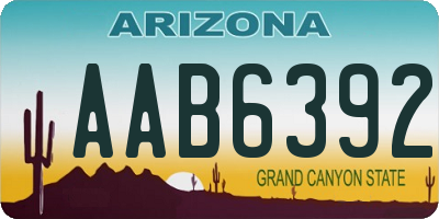 AZ license plate AAB6392