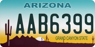 AZ license plate AAB6399