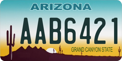 AZ license plate AAB6421