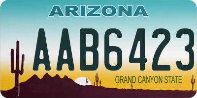AZ license plate AAB6423