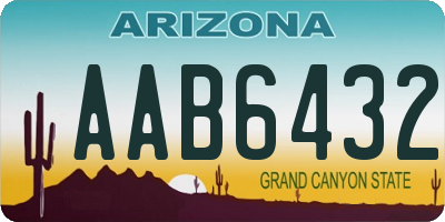 AZ license plate AAB6432
