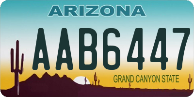 AZ license plate AAB6447