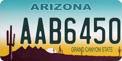 AZ license plate AAB6450