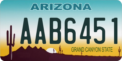 AZ license plate AAB6451