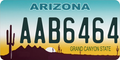 AZ license plate AAB6464