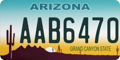 AZ license plate AAB6470