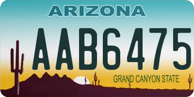 AZ license plate AAB6475