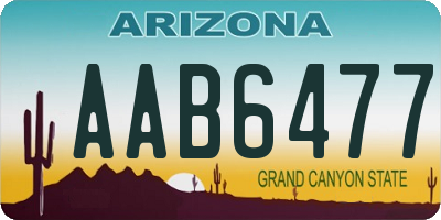 AZ license plate AAB6477