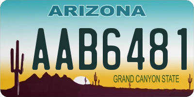 AZ license plate AAB6481