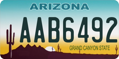 AZ license plate AAB6492