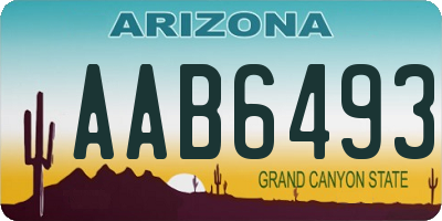 AZ license plate AAB6493